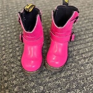Dr. Martens Kids Hot Pink Buckle Boots | Size US 7 Toddler